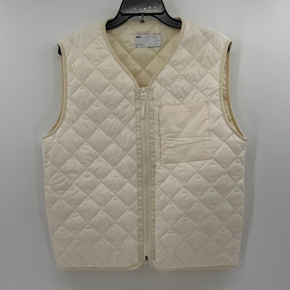 ASOS Design Women's Quilted Vest - Ivory - Medium